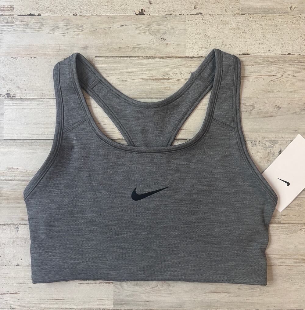 Nike Pro Gray Dri Fit Sports Bra Cheer Dance NWT sz M